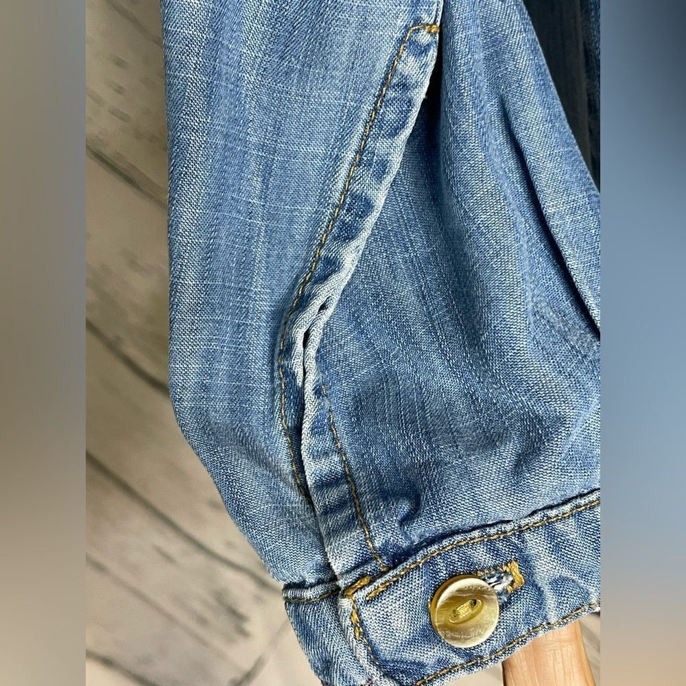 Bella Dahl Long Sleeve Chambray Shirt Dress M - Picture 5 of 7